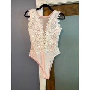 Lace Illusion leotard top